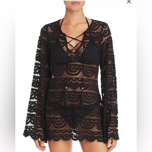 PQ Swim Noah Tunic / Black Lace Coverup Size M/L